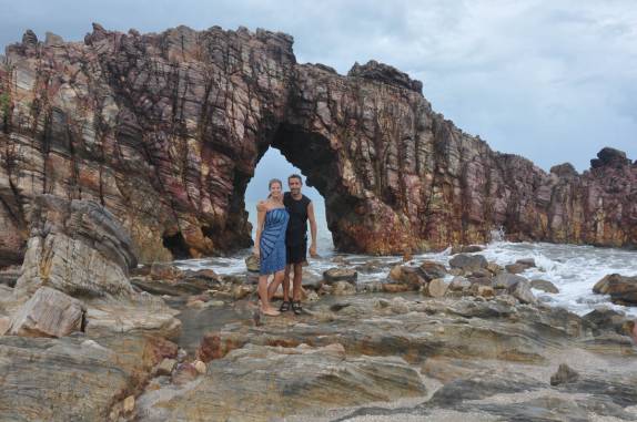 A famosa Pedra Furada, cartão postal de Jericoacoara - CE